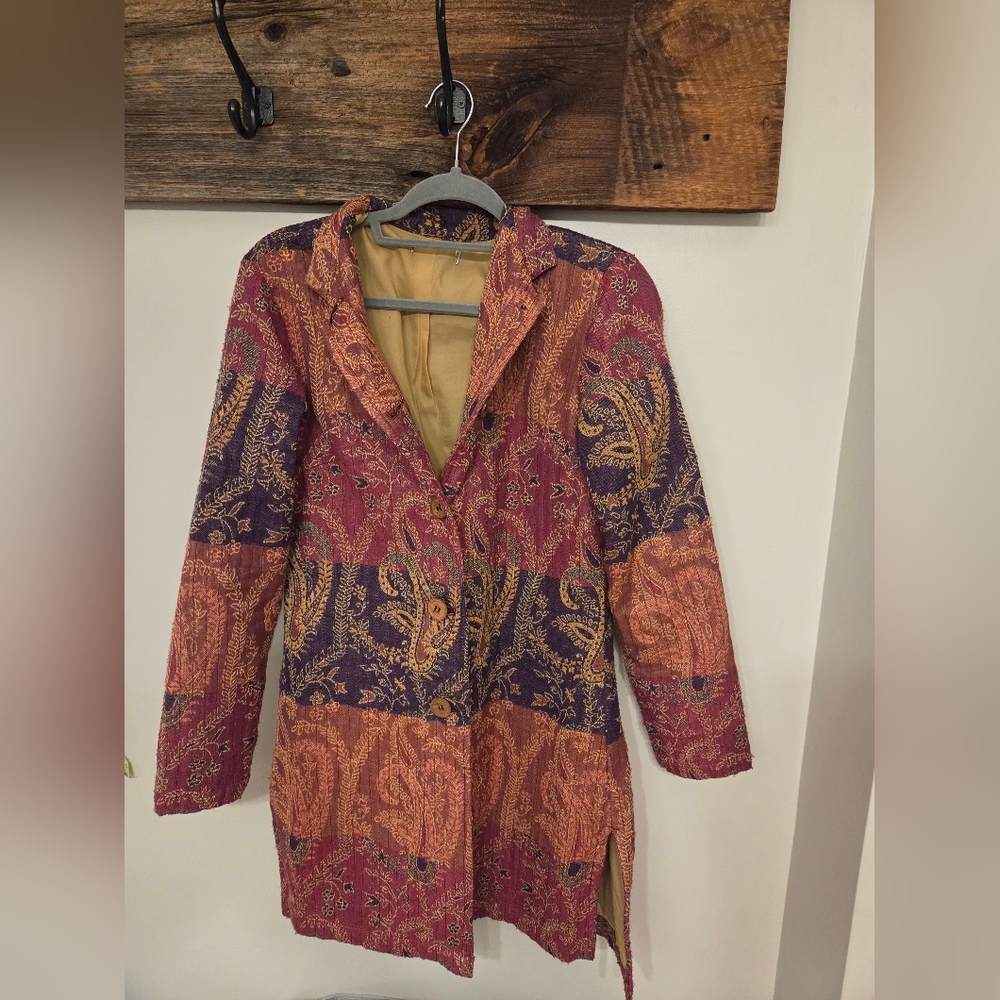 Vintage Quilted Jacket With Wooden Buttons